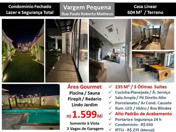 Casa Vargem Pequena Paulo Roberto Matheus 235M² Linear