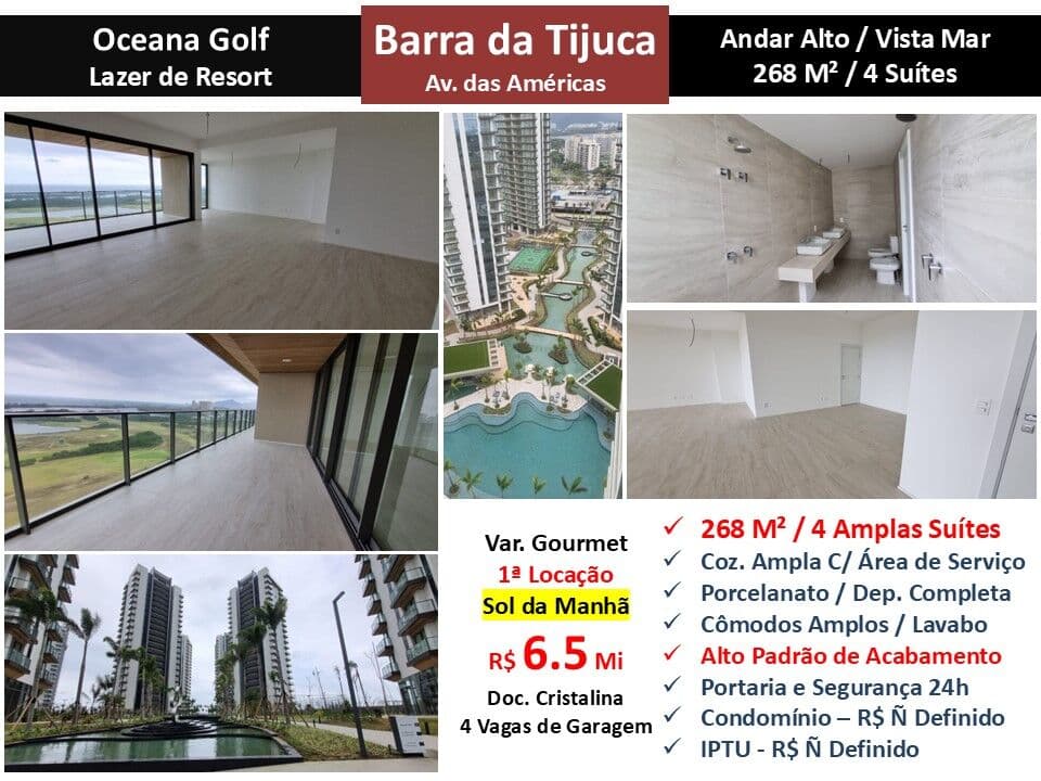 Apto Barra da Tijuca Oceana Golf 268M²