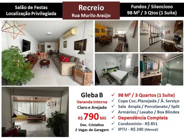 Apto Recreio Gleba B Murilo de Araujo 98M²