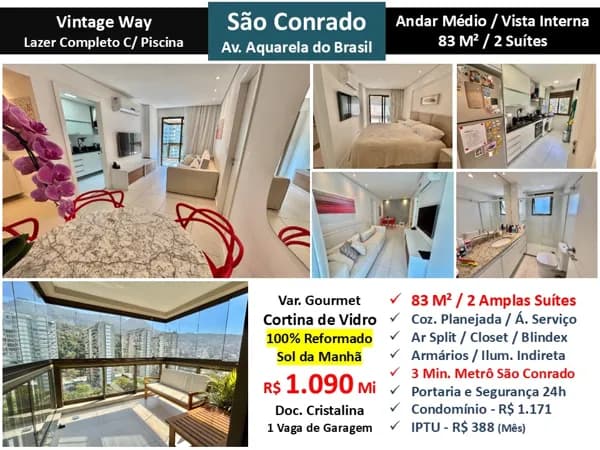 Apto São Conrado Vintage Way 83M²