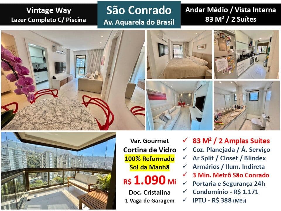Apto São Conrado Vintage Way 83M²