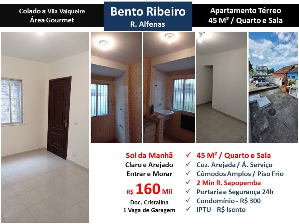 Apto JPA Bento Ribeiro Alfenas 45M²