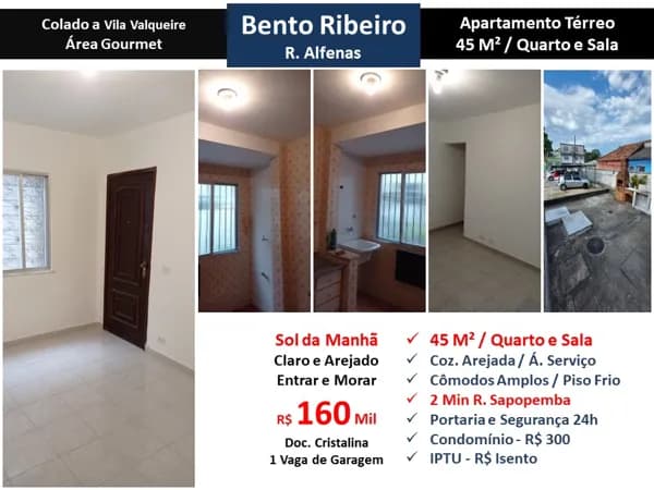 Apto JPA Bento Ribeiro Alfenas 45M²