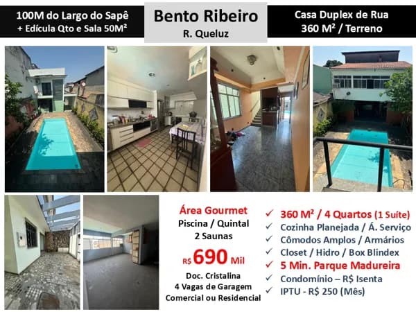 Casa JPA Bento Ribeiro Queluz 360M²
