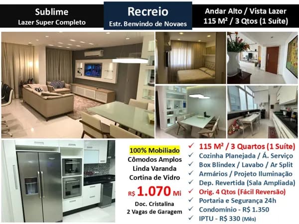 Apto Recreio Sublime 115M² 2