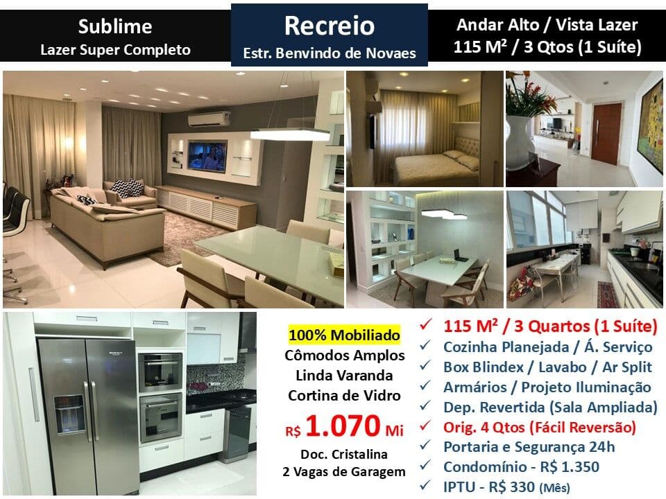 Apto Recreio Sublime 115M² 2