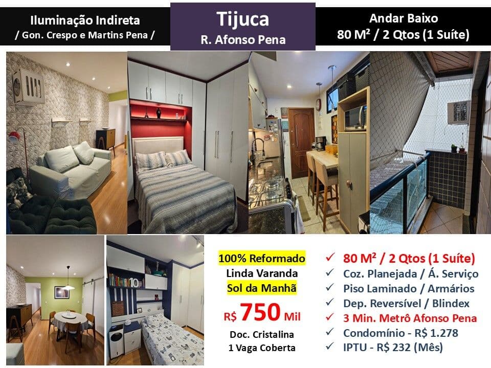 Apto Tijuca Afonso Pena 80M²