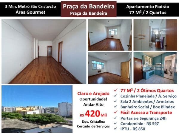 Apto Tijuca Praça da Bandeira 77M²