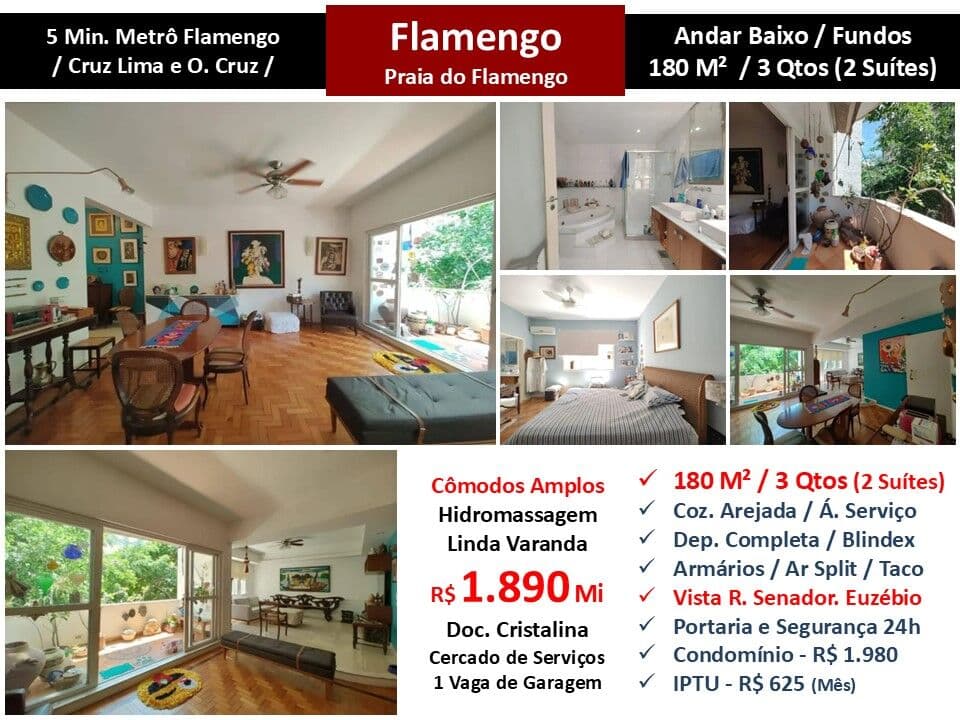 Apto Flamengo Praia 180M² 2