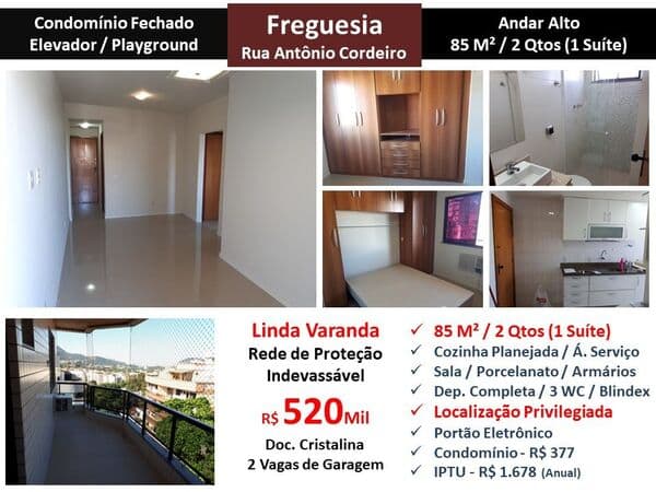 Apto JPA Freguesia Antônio Cordeiro 85M²