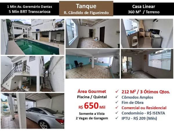 Casa JPA Tanque Cândido de Figueiredo 212M² Linear