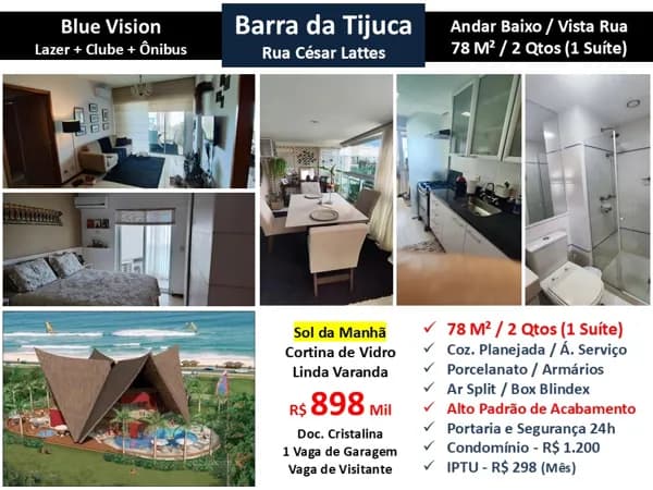 Apto Barra da Tijuca Blue Vision 78M² 2