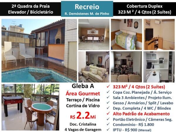 Cob Recreio Gleba B Praia Madureira Pinho 323M²