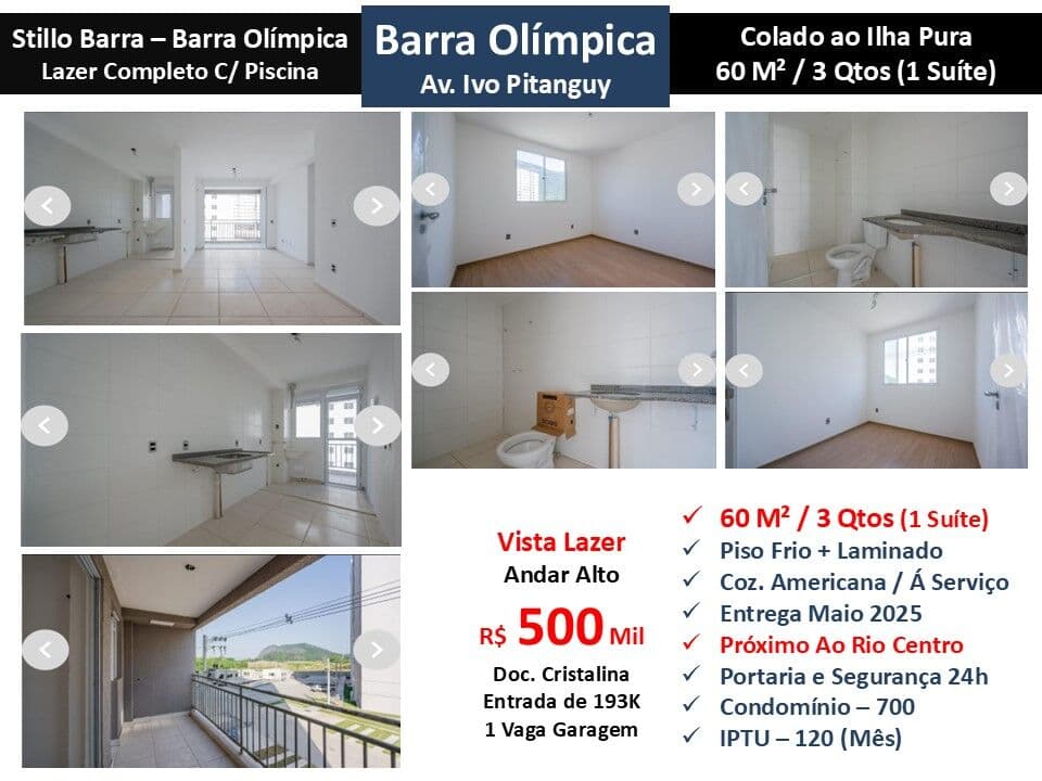 Apto Barra Olímpica Ivo Pitanguy Stillo Barra 60M²