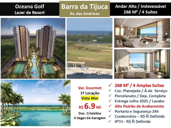 Apto Barra da Tijuca Oceana Golf 268M²