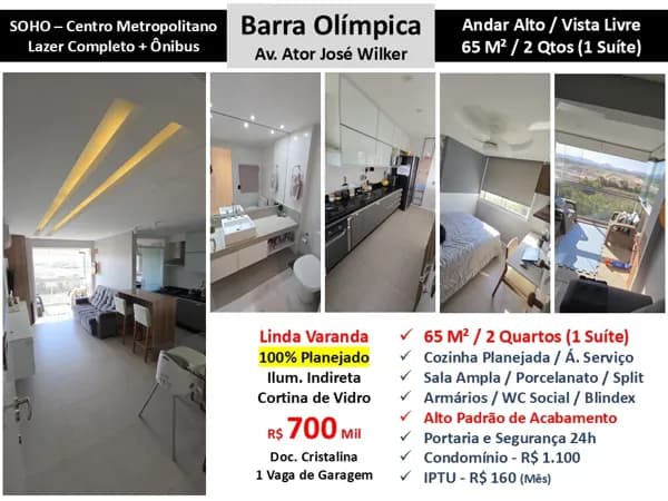 Apto Barra Olímpica Centro Metropolitano Soho 65M²