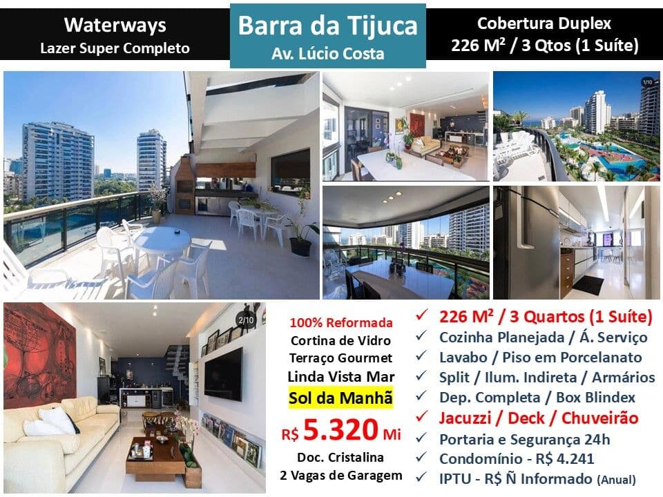 Cob Barra da Tijuca Praia Waterways 226M²