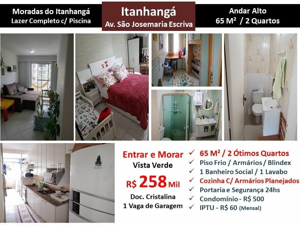 Apto Barra da Tijuca Itanhangá Moradas do Itanhangá 65M²