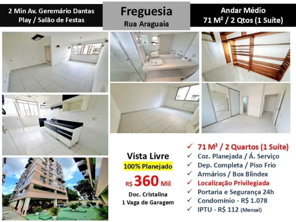 Apto JPA Freguesia Araguaia 71M²