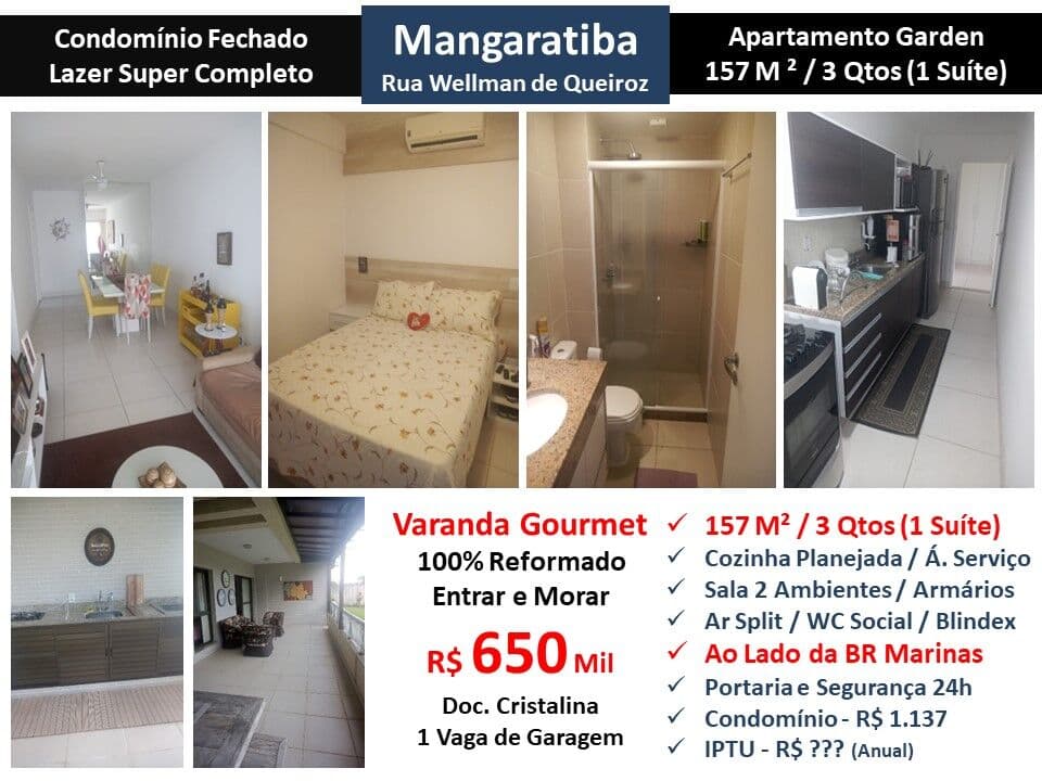Apto Mangaratiba Wellman de Queiroz 157M² Garden