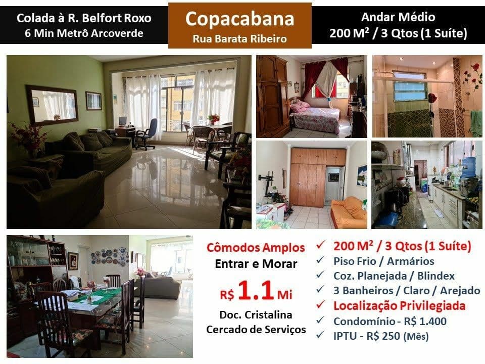 Apto Copacabana Barata Ribeiro 200M²