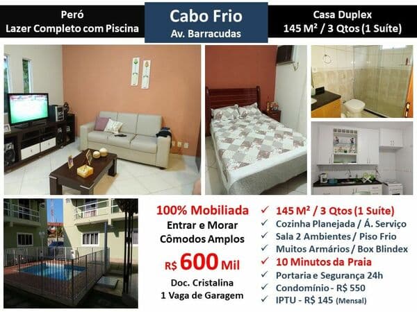 Casa Cabo Frio Peró Barracudas 145M²
