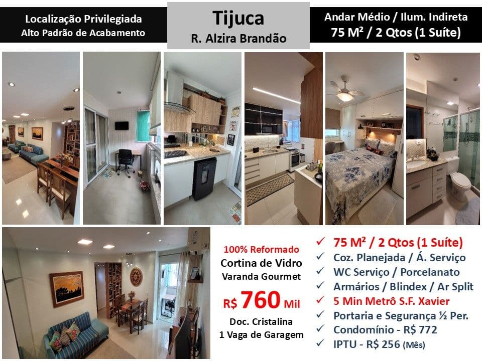 Apto Tijuca Alzira Brandao 75M²