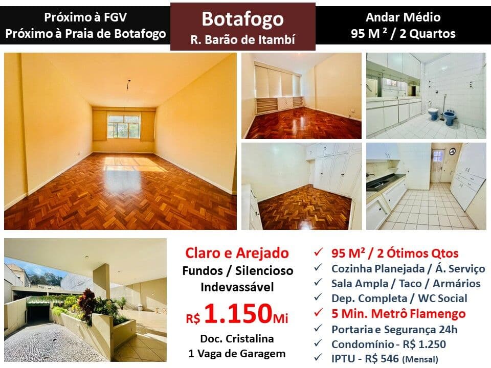 Apto Botafogo Barão de Itambí 95M²