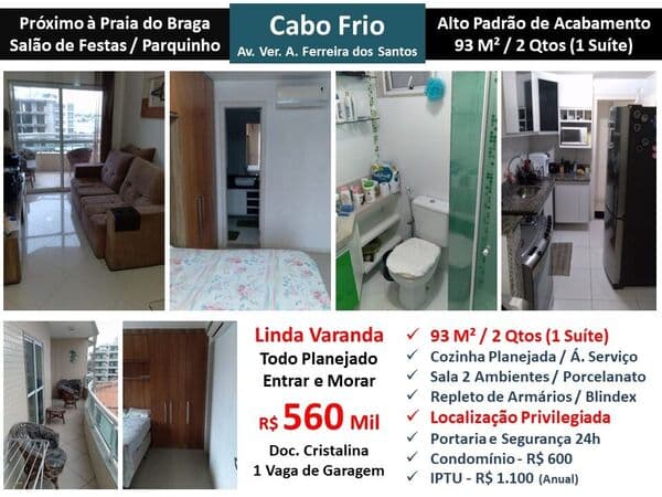 Apto Cabo Frio Ferreira dos Santos 93M²
