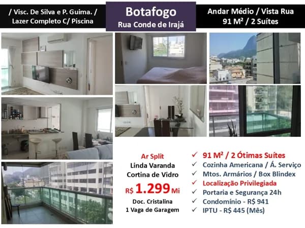 Apto Botafogo Conde de Irajá 91M²