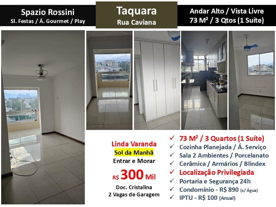 Apto JPA Taquara Spazio Rossini 73M²