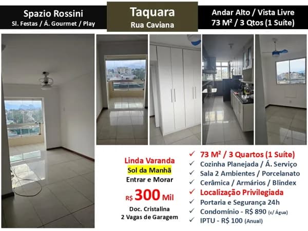Apto JPA Taquara Spazio Rossini 73M²
