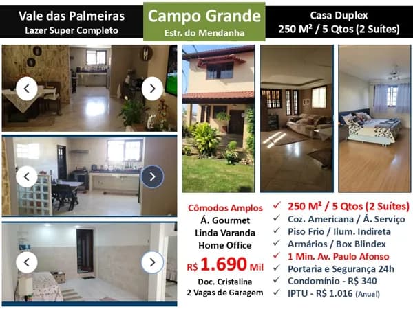 Casa Campo Grande Vale das Palmeiras 250M²