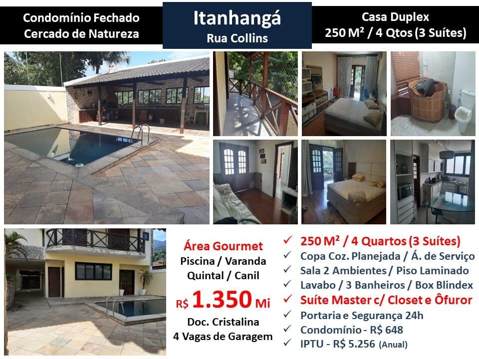 Casa Barra da Tijuca Itanhangá Collins 250M²