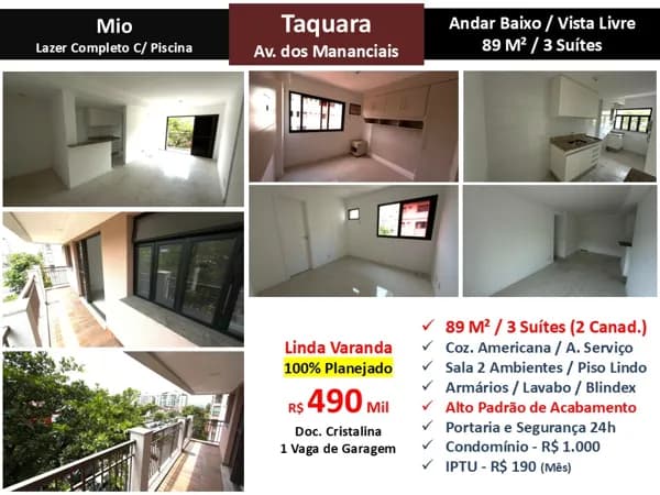 Apto JPA Taquara Mio 87M²