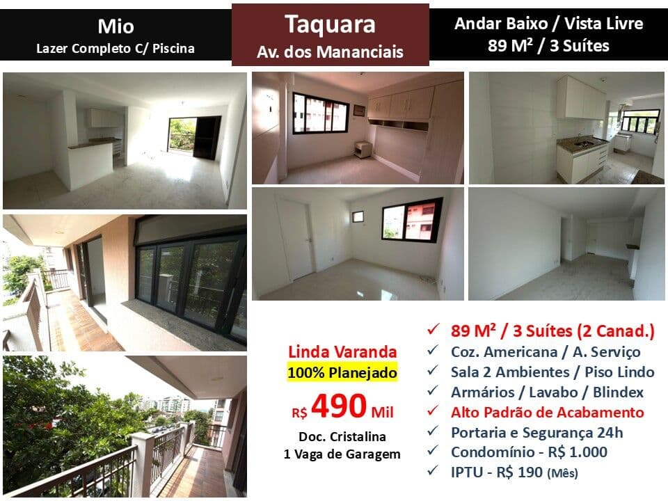 Apto JPA Taquara Mio 87M²