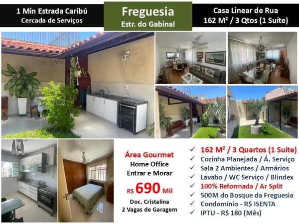 Casa JPA Freguesia Gabinal 162M² Linear
