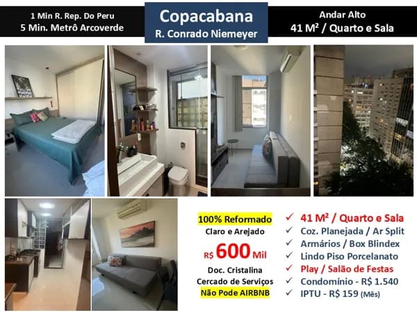 Apto Copacabana Conrado Niemeyer 42M²