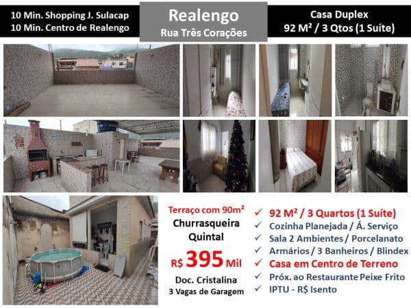Casa Realengo Tres Corações 92M²