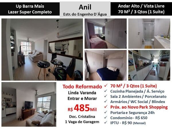 Apto JPA Anil UPBarra Mais 70M² 2