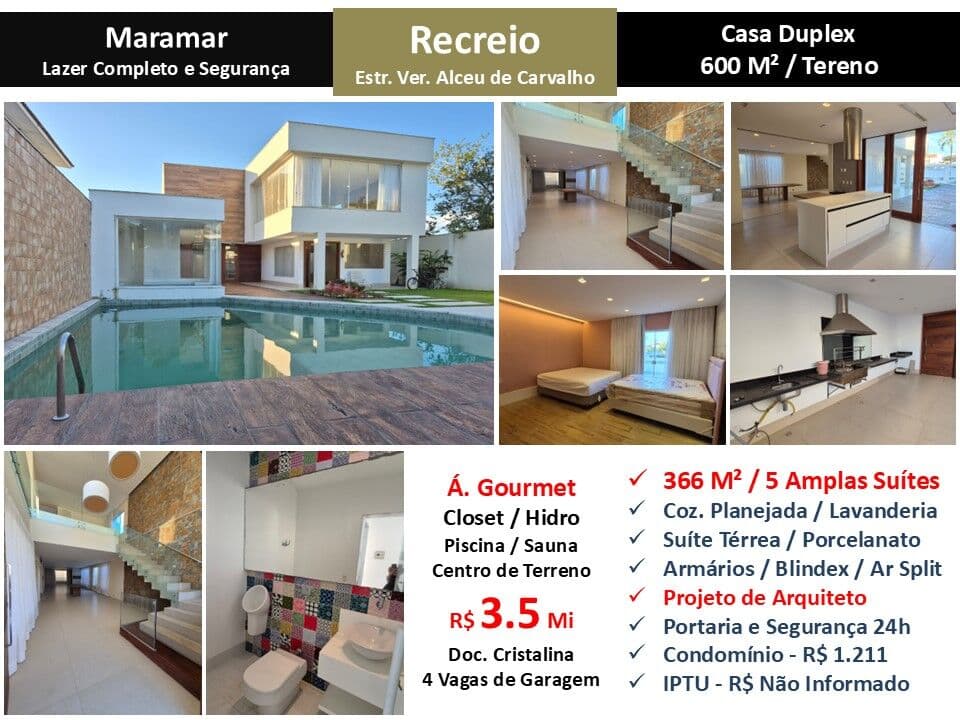 Casa Recreio Maramar 366M²