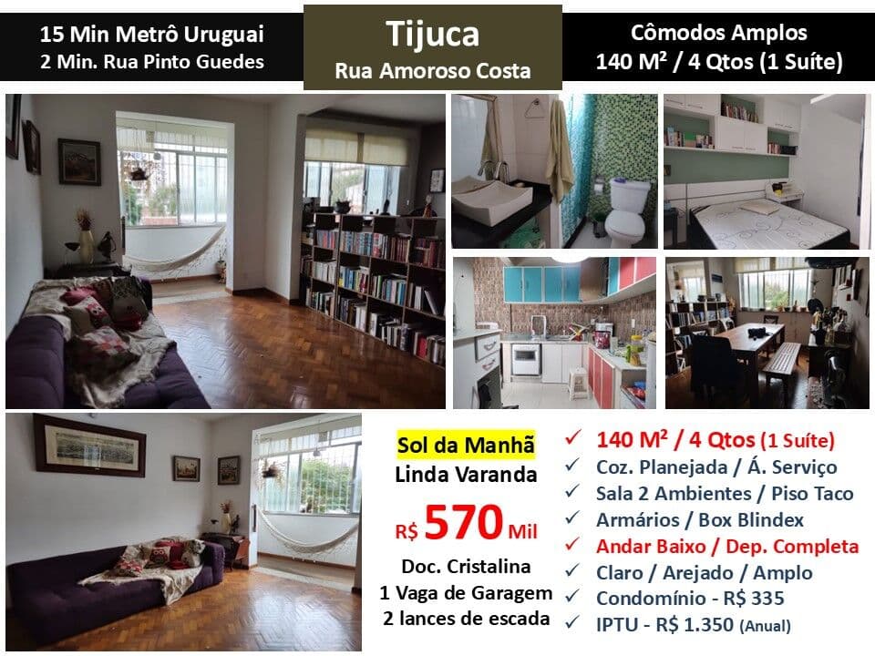 Apto Tijuca Amoroso Costa 140M²