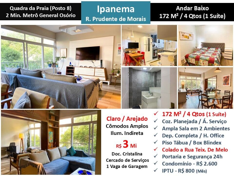 Apto Ipanema Prudente de Morais 172M² 2