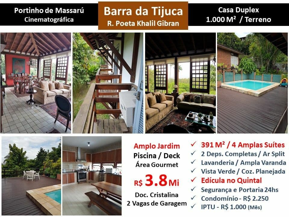 Casa Barra da Tijuca Itanhangá Portinho de Massaru 391M²