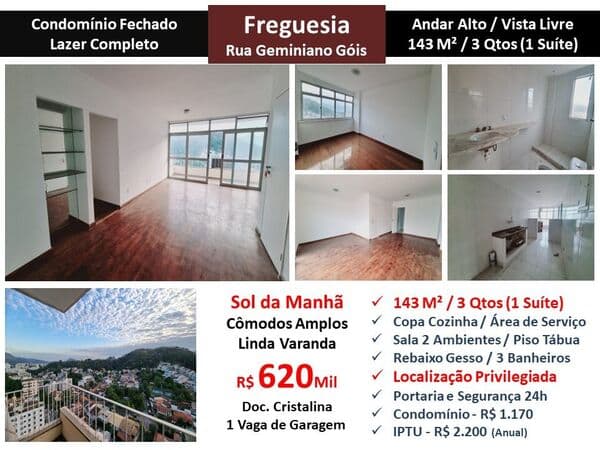 Apto JPA Freguesia Geminiano Góis 143M²