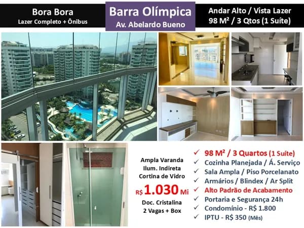 Apto Barra Olímpica Bora Bora 98M²