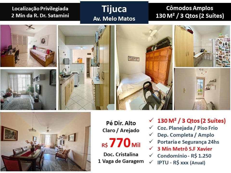 Apto Tijuca Melo Matos 130M²