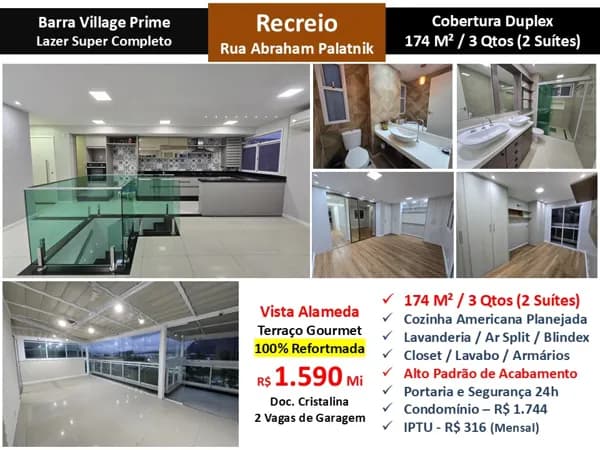 Cob Recreio Barra Village Prime 174M²
