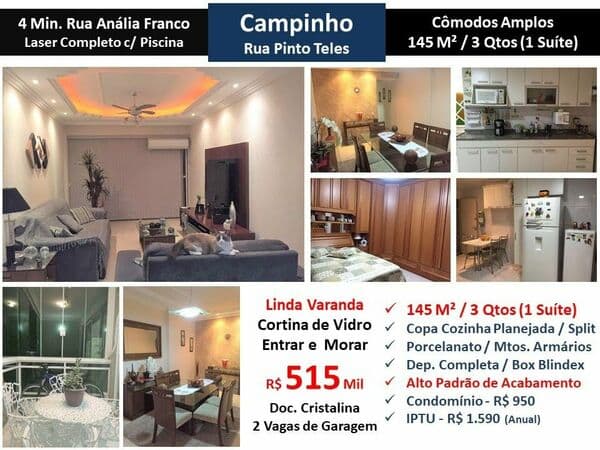 Apto JPA Campinho Pinto Teles 145M²