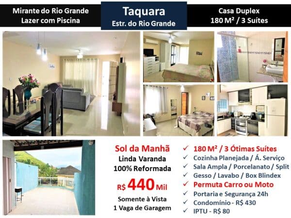 Casa JPA Taquara Mirante da Rio Grande 180M²